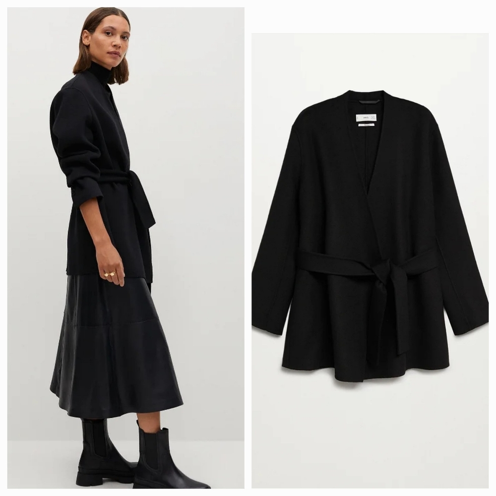 Mango belted wool jacket XS/S